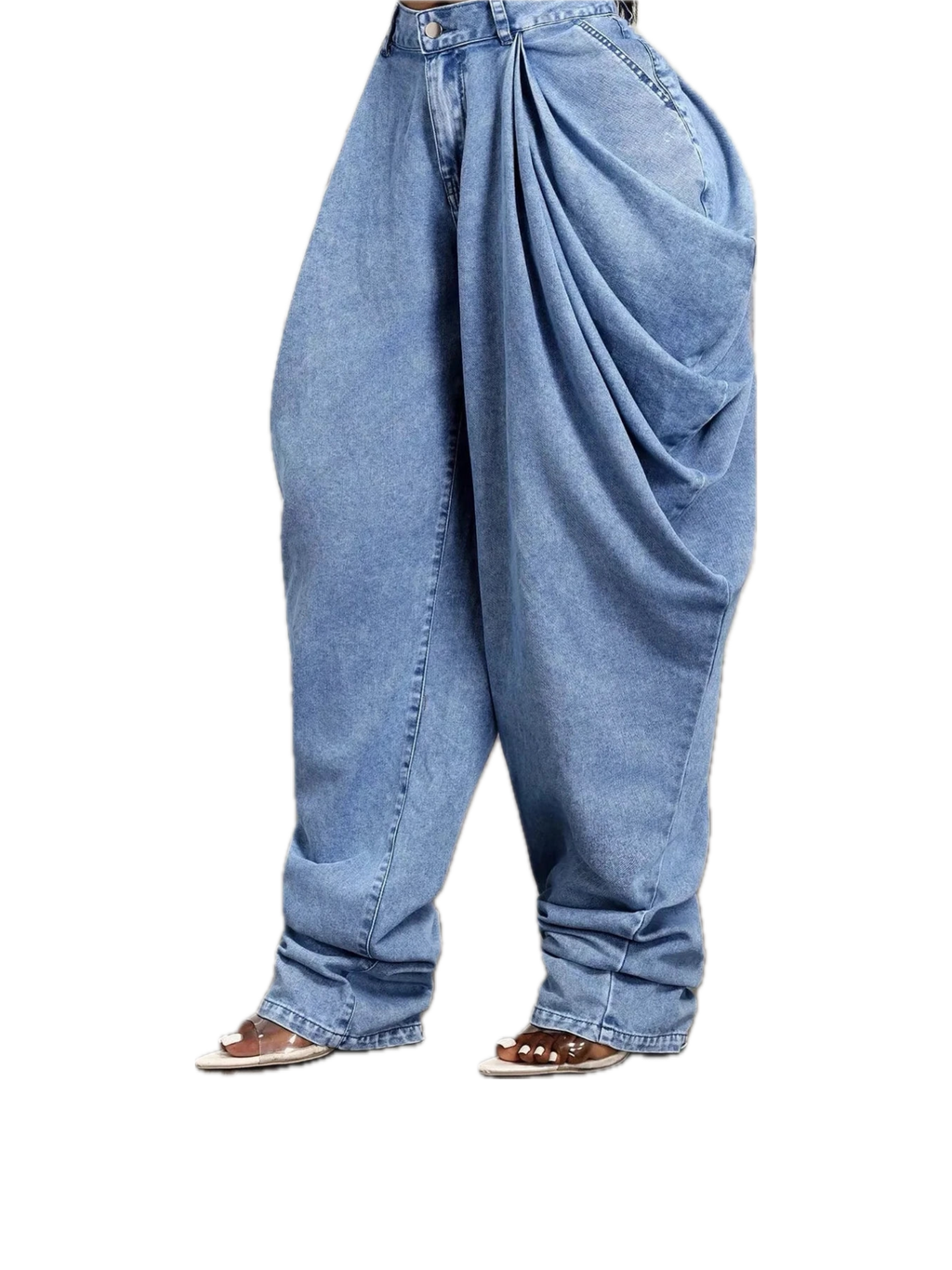 The Valley of Berakah Draped - Baggy Ruched Jeans