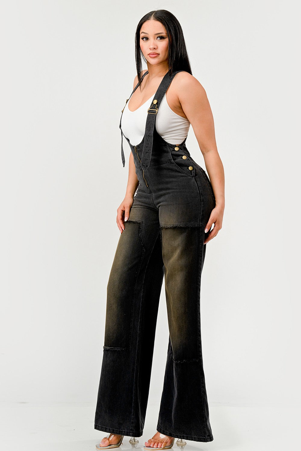 The Ebenezer Tinted Denim Overalls Jumpsuit