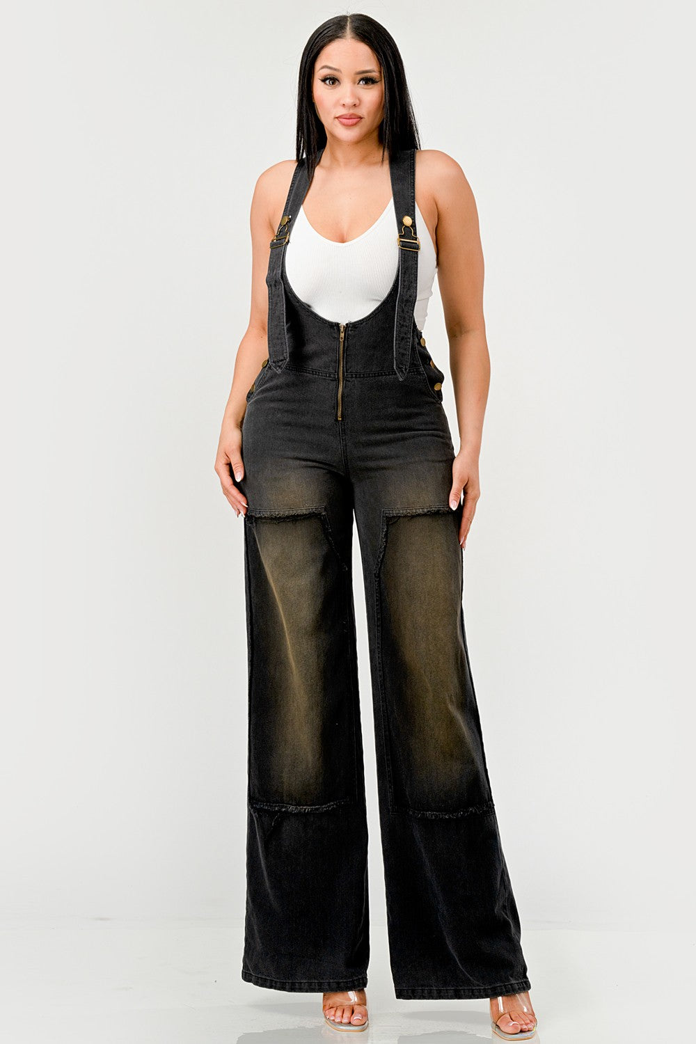 The Ebenezer Tinted Denim Overalls Jumpsuit