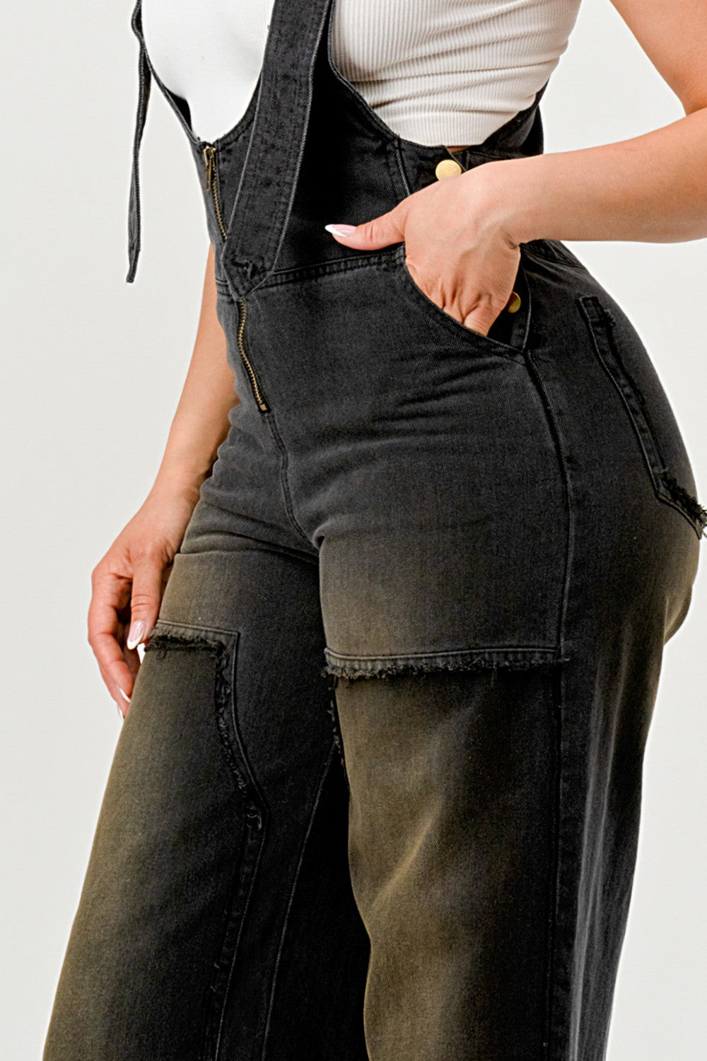 The Ebenezer Tinted Denim Overalls Jumpsuit