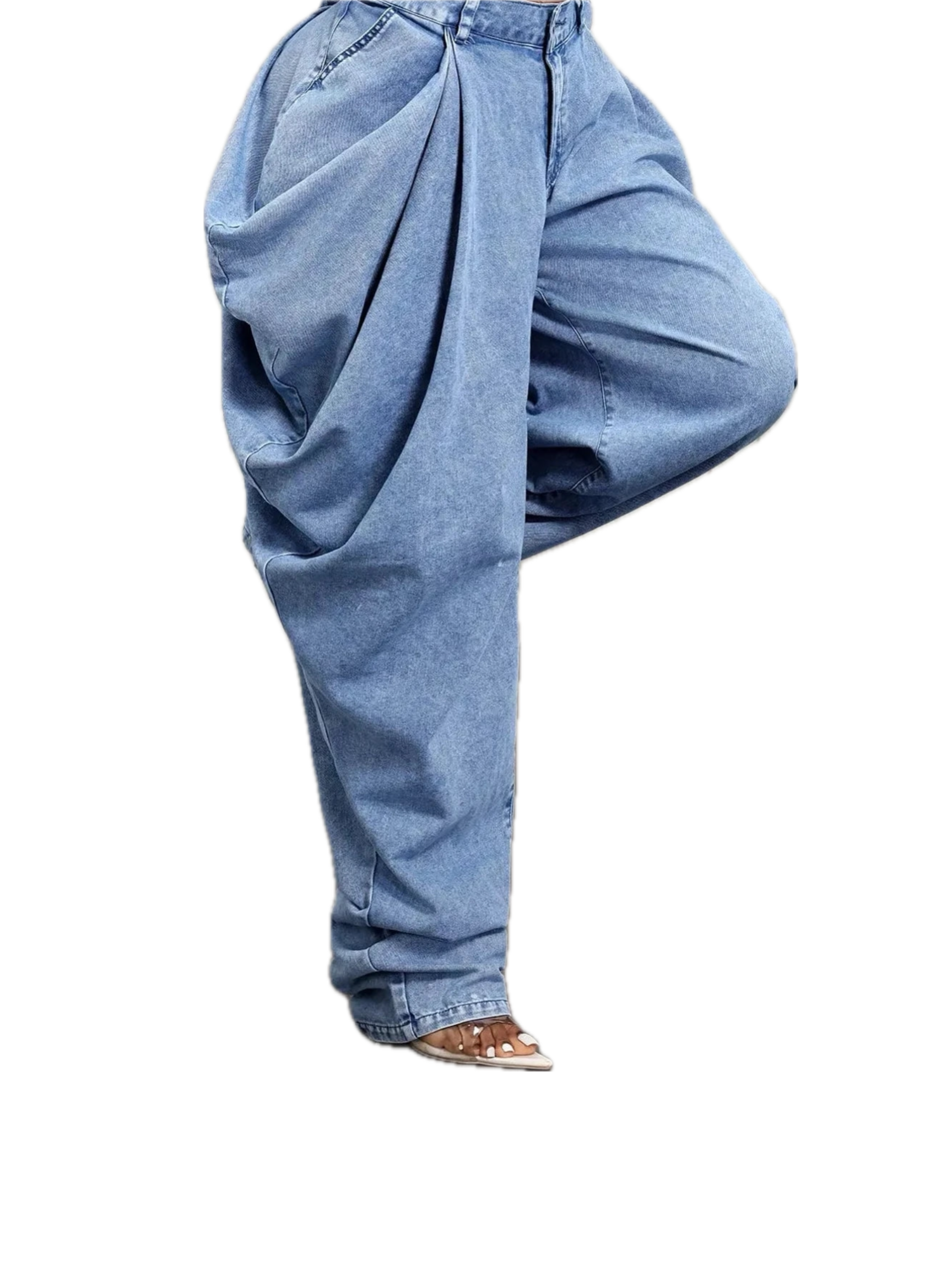 The Valley of Berakah Draped - Baggy Ruched Jeans