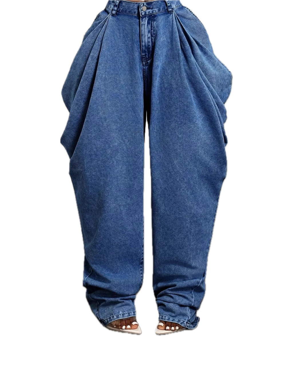 The Valley of Berakah Draped - Baggy Ruched Jeans
