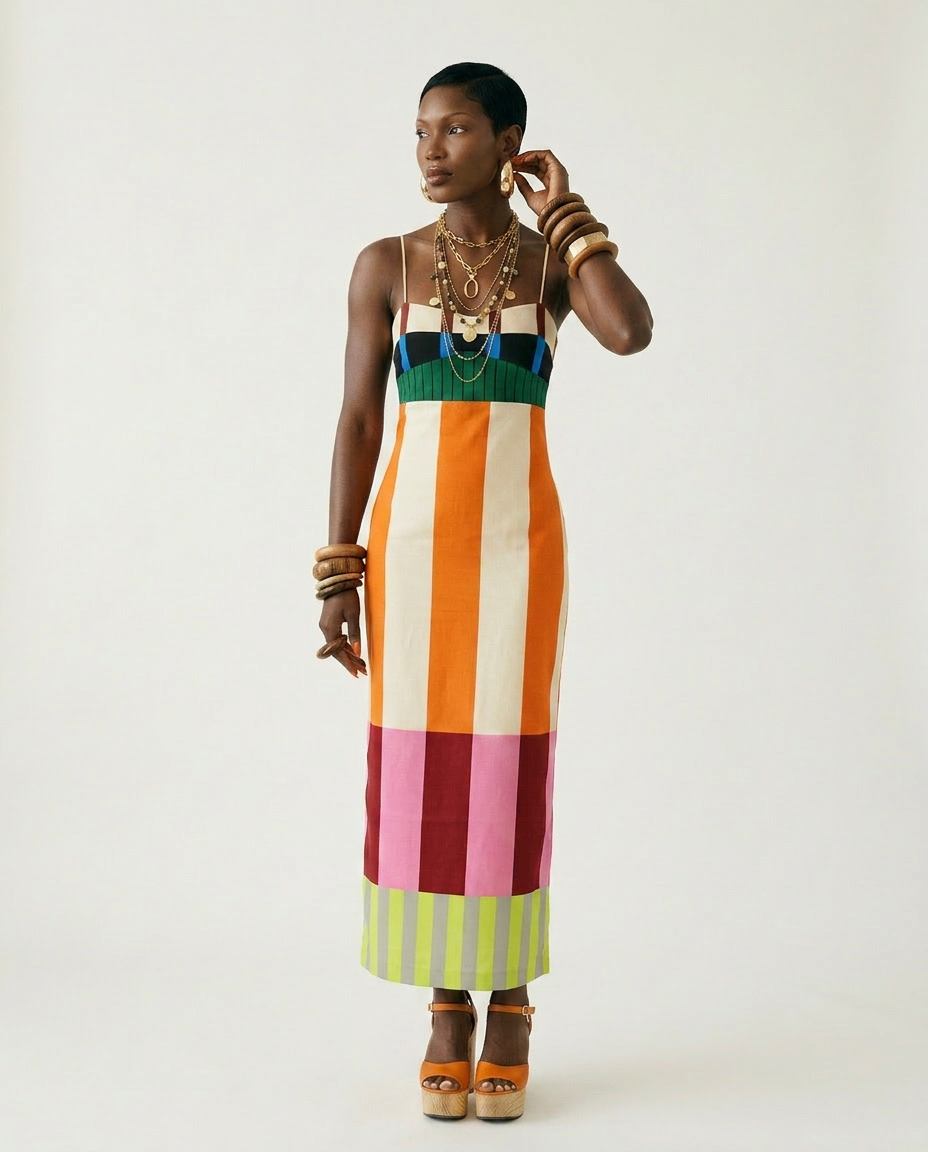 The Lydia Color-Block Column Dress – House of Modesty
