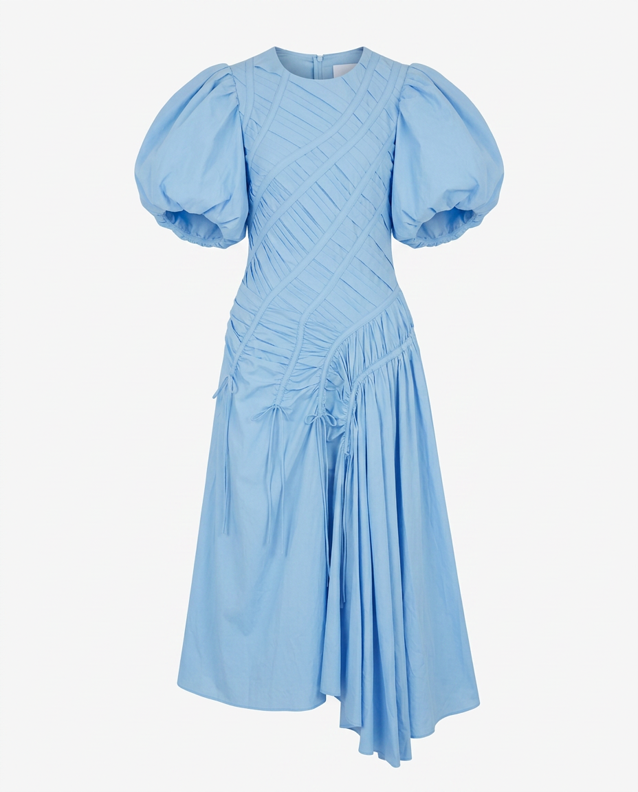 The Phoebe Pleated Puff Sleeve Dress