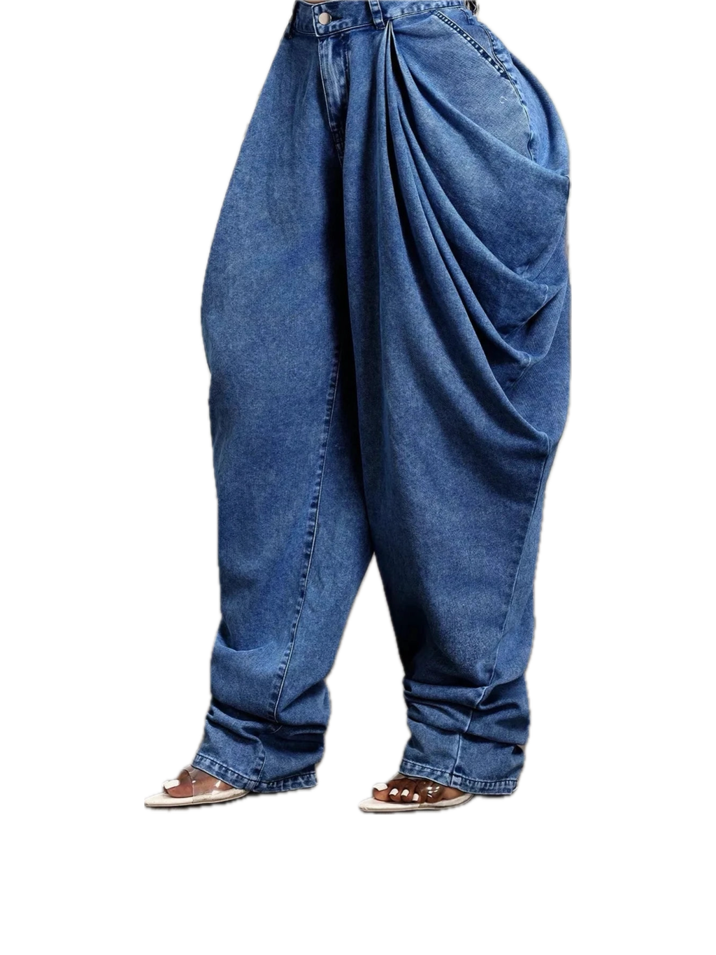 The Valley of Berakah Draped - Baggy Ruched Jeans