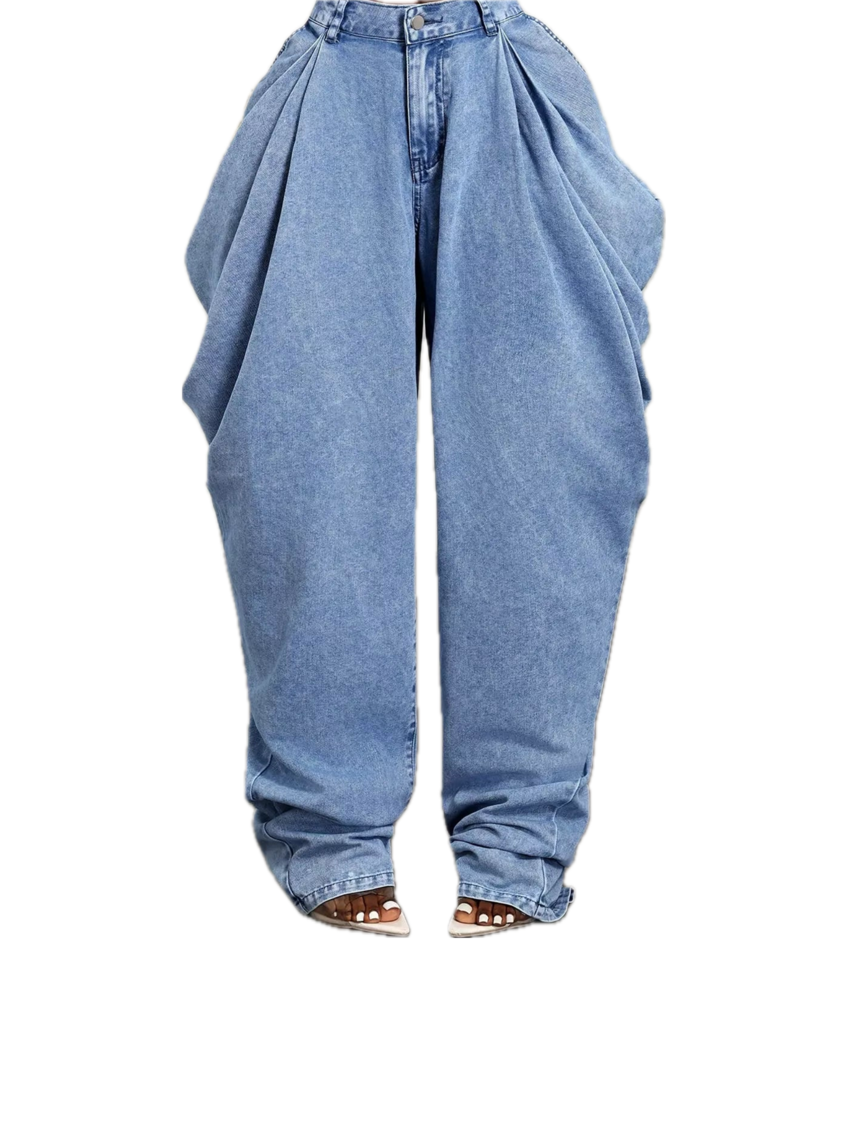 The Valley of Berakah Draped - Baggy Ruched Jeans