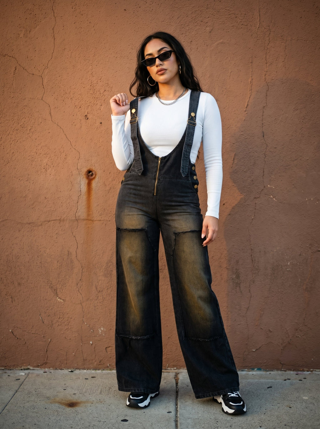 The Ebenezer Tinted Denim Overalls Jumpsuit