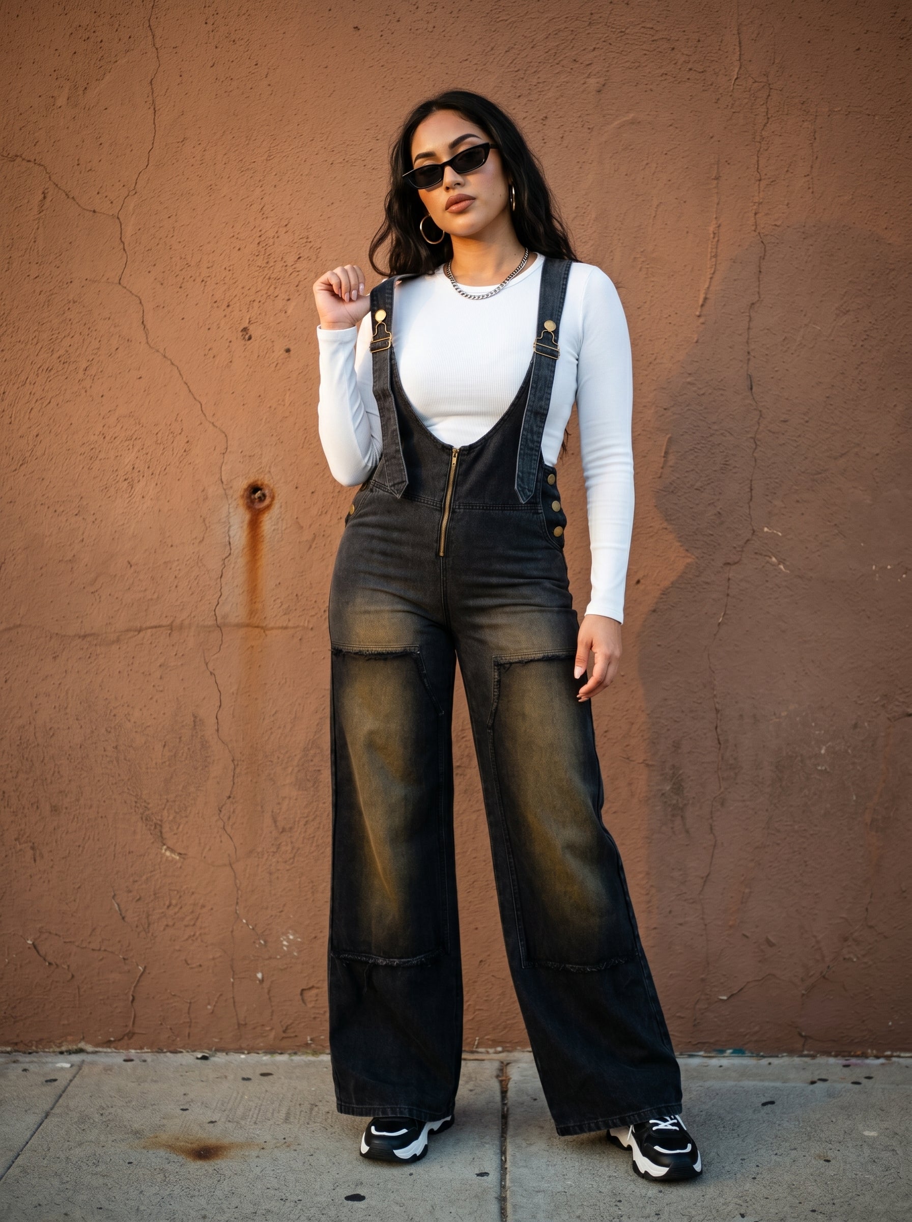 The Ebenezer Tinted Denim Overalls Jumpsuit