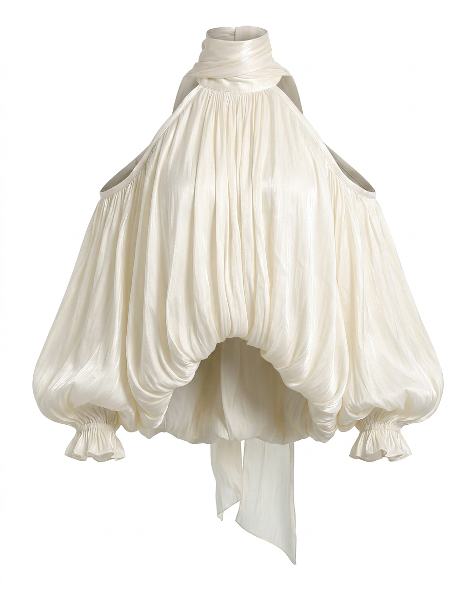 The Hannah Eloquent High-Neck Blouse