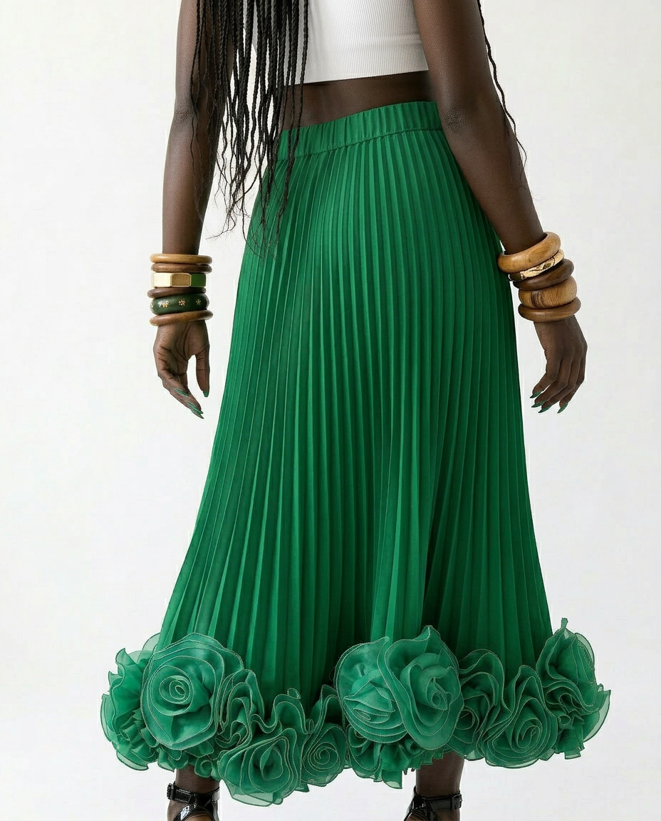 The Rose of Sharon Pleated Maxi Skirt