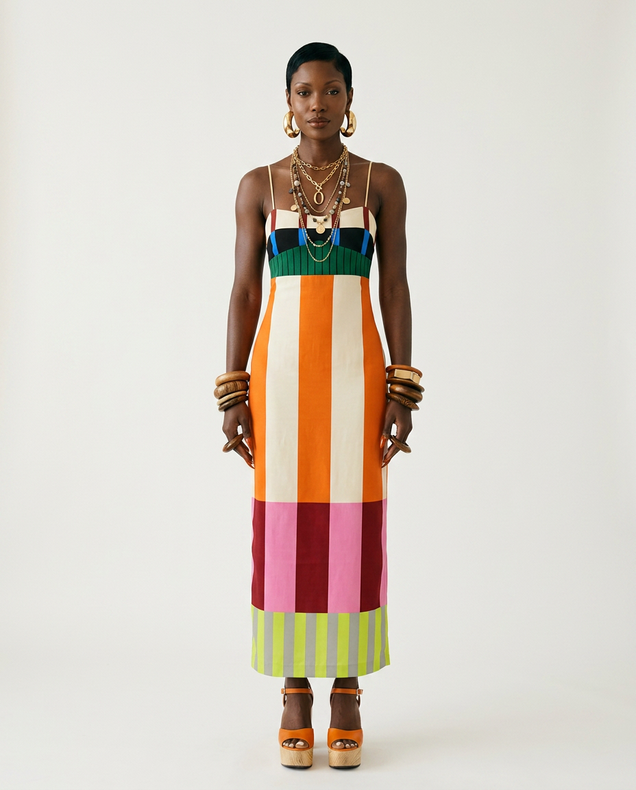 The Lydia Color-Block Column Dress